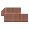 vidaXL WPC Fence Set 5 Square + 1 Slanted 379.9"x73.2" Brown