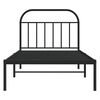 vidaXL Bed Frame Black Powder-Coated Steel Single Single Bed Frame