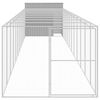 vidaXL Dog House Light Grey Galvanized Steel Large Durable Dog House