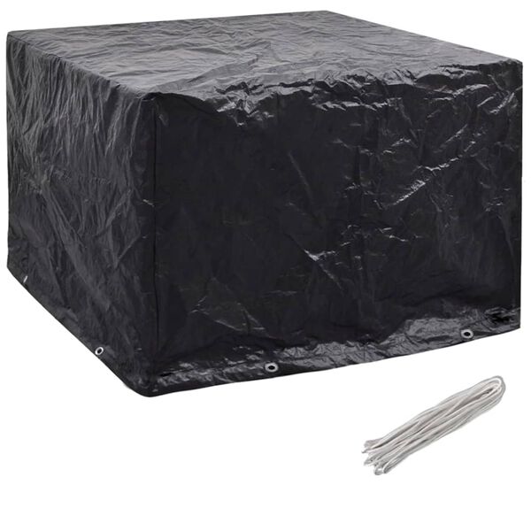 vidaXL Garden Furniture Cover Set of 2 Black Polyethylene