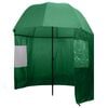 vidaXL Fishing Umbrella Dark Green 170T polyester with PA coating Large