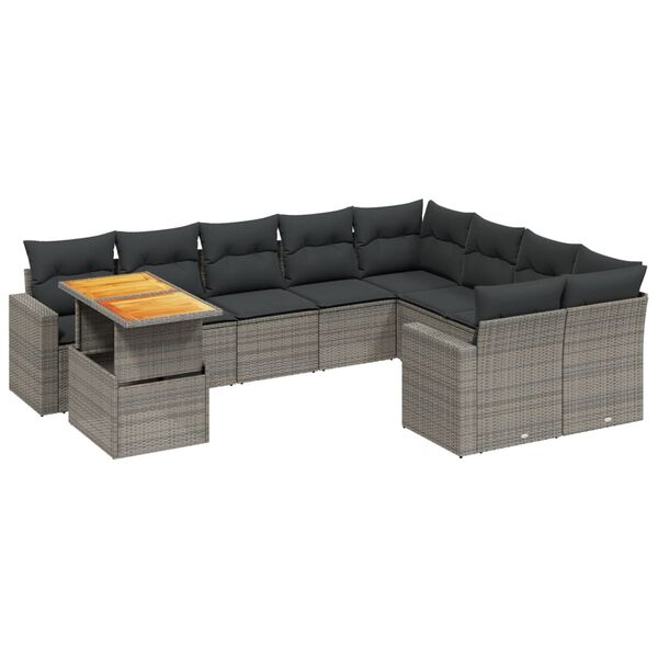 vidaXL Garden Sofa Set Grey