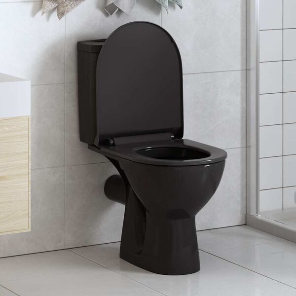 vidaXL Soft-close Toilet Seat with Quick-release Design Black