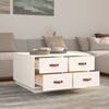 vidaXL Coffee Table White Solid pine wood Coffee Table Square Rustic