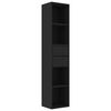 vidaXL Book Cabinet Black Engineered wood Medium Book Cabinet