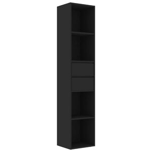 vidaXL Book Cabinet Black Engineered wood Medium Book Cabinet