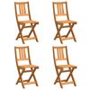 vidaXL Garden Chair Folding 4 pcs Oil Natural 40 x 42 x 85 cm