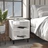 vidaXL Industrial Bedside Cabinet High gloss white Engineered wood, metal