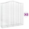 vidaXL Arched Gabion Baskets 8 pcs 78.7x19.7x200/220" Galvanised Iron