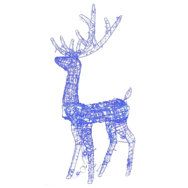 vidaXL Reindeer Christmas Decoration Set of 3 Blue Acrylic Large