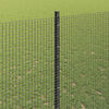 vidaXL Fence with Post Grey 4.59 x 32.81 ft Steel and PVC