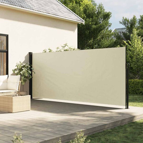 vidaXL Retractable Side Awning Cream