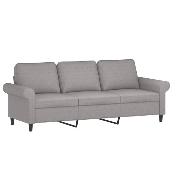 vidaXL 3-seater Sofa With Footstool Light grey