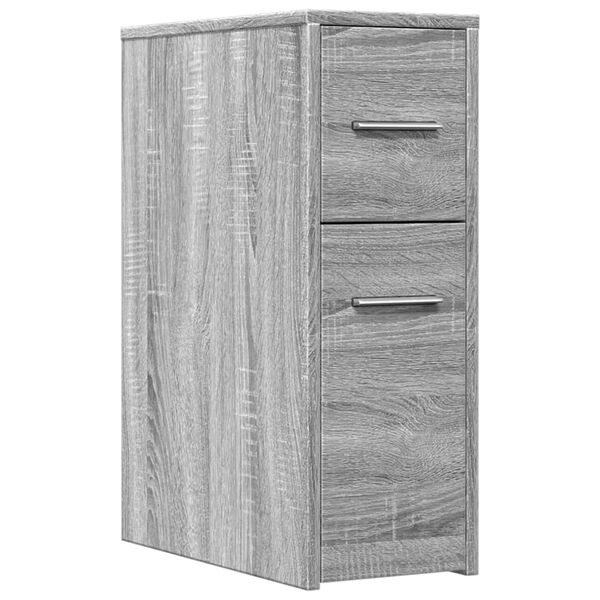 vidaXL Narrow Bathroom Cupboard Grey Sonoma Engineered wood Slim