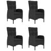 vidaXL Dining Set Black Solid Acacia wood, PE rattan, powder-coated steel