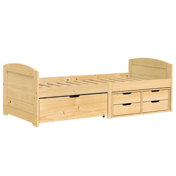 vidaXL Day Bed Natural Pine Solid pine wood and plywood Twin Day Bed