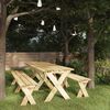vidaXL Garden Table Green Treated Pinewood Large Durable Garden Table