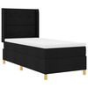 vidaXL Box Spring Bed with Mattress Black 31.50 x 78.74 in Fabric