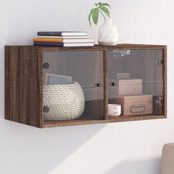vidaXL Wall Cabinet Brown oak Engineered wood Medium Wall Cabinet