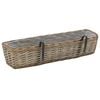 vidaXL Balcony Planter Set of 2 Brown Wicker with PE lining 31.5 in long