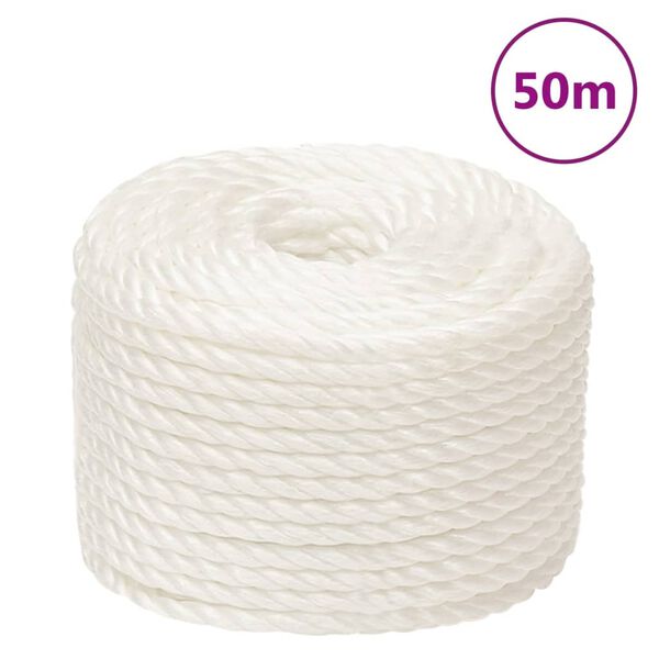 vidaXL Work Rope White 0.39 " 164.0 ' Polypropylene