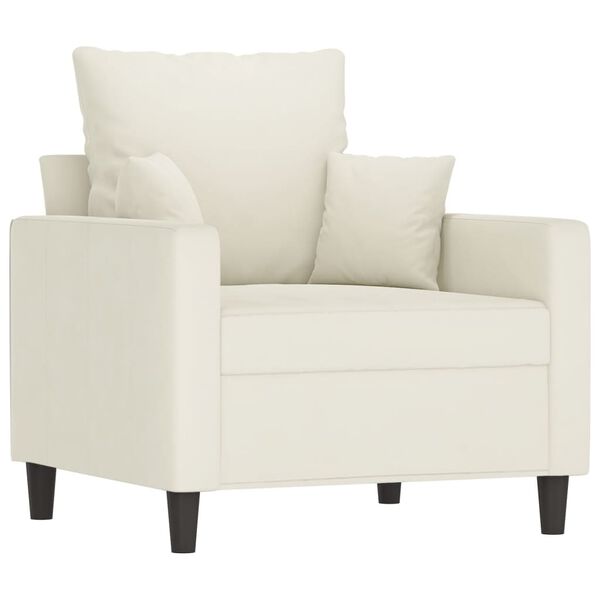 vidaXL Sofa Set Cream Velvet (100% polyester), metal, textilene, plywood