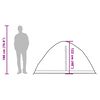 vidaXL Camping Tent Dome 4-Person Grey and Orange Waterproof