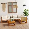 vidaXL Garden Lounge Set Cream Solid acacia wood with an oil finish