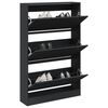 vidaXL Shoe Cabinet Black 31.5"x8.3"x49.4" Engineered Wood