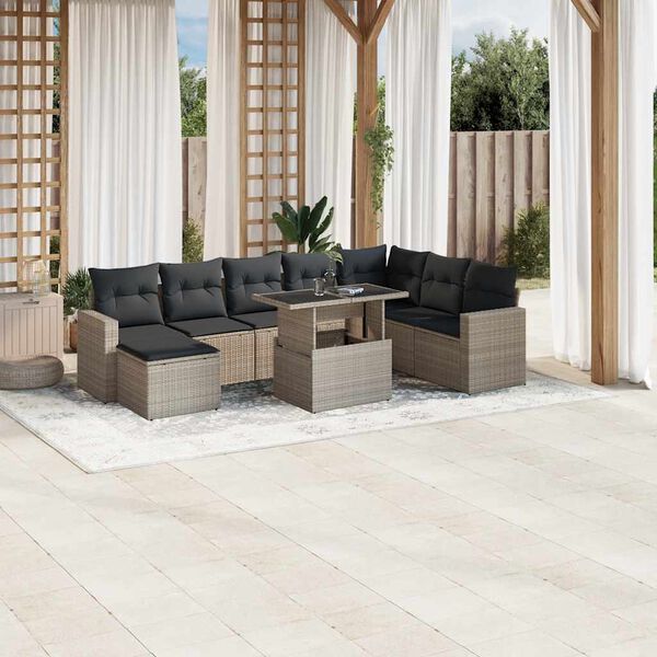 vidaXL Garden Sofa Set Light grey, Anthracite