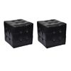 vidaXL Stool Set of 2 Black Synthetic Leather Small Durable