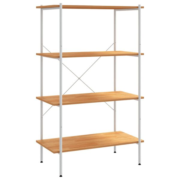 vidaXL Shelving Unit White and Oak Engineered wood, Steel Medium