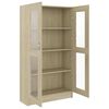 vidaXL Vitrine Cabinet Sonoma oak Engineered wood, glass Medium