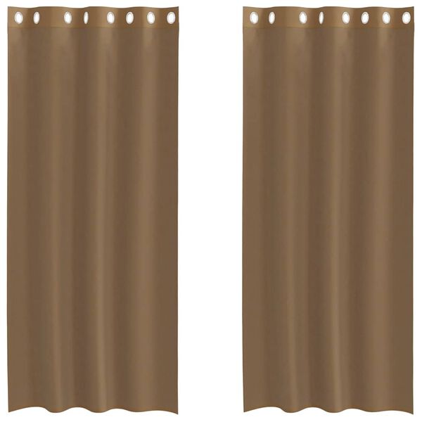 vidaXL Voile Curtains with Grommets 2 pcs Light Brown