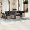 vidaXL Garden Sofa Set Light Grey PE Rattan Large Modular