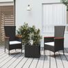 vidaXL Garden Lounge Set Black PE rattan Removable Covers