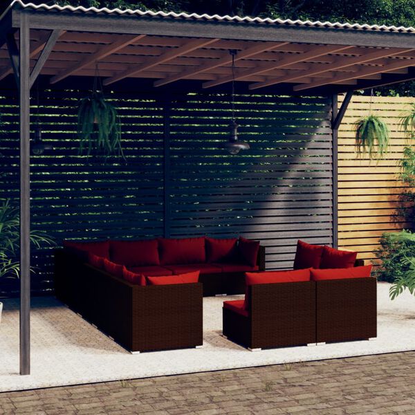 vidaXL Garden Lounge Set Brown PE rattan Large Modular