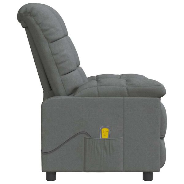 vidaXL Massage Chair Dark Grey 100% polyester, plywood, iron Standard
