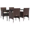 vidaXL Garden Dining Set Brown and Black