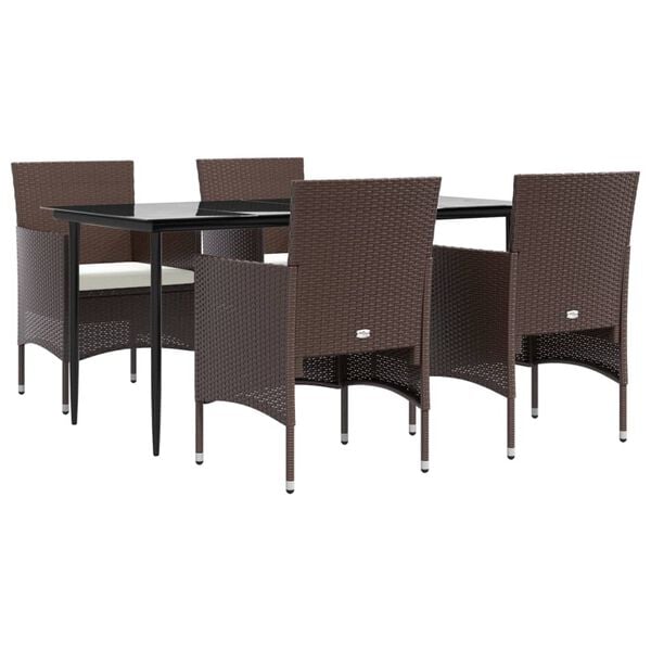 vidaXL Garden Dining Set Brown and Black