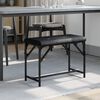 vidaXL Dining Bench Black Steel and Faux Leather