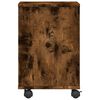 vidaXL Printer Stand with Wheels Smoked Oak 16.1"x12.6"x18.9"