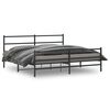 vidaXL Bed Frame Black Powder-coated steel 72x84 in Bed Frame