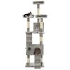 vidaXL Cat Tree Grey Particle board, plush, sisal rope 5.6 ft tall