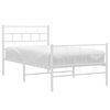 vidaXL Metal Bed Frame White Steel Twin Metal Bed Frame Rectangular