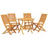 vidaXL Garden Dining Set Folding 5 pcs Brown solid acacia wood