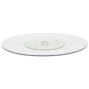 vidaXL Rotating Serving Plate Transparent 23.6" Tempered Glass