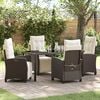 vidaXL Garden Dining Set with Cushion 5 pcs Brown Poly Rattan