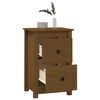 vidaXL Bedside Cabinet Set of 2 Honey Brown Solid Pine Wood Medium