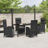 vidaXL Garden Dining Set with Cushion 5 pcs Black Poly Rattan